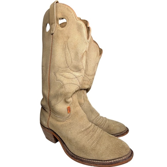 Vintage Levi's Suede Buckaroo Western Cowboy Boots Made in USA Women 9M Men 7.5